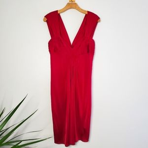 BCBGMaxAzria Red Pleated Sleeveless Dress